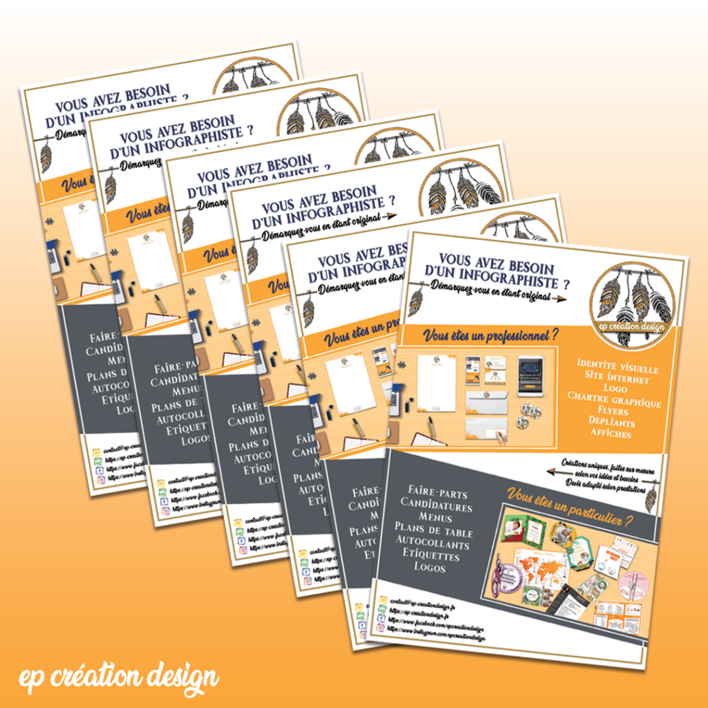 Flyers design pour professionnels réalisés par une infographiste créative et originale
