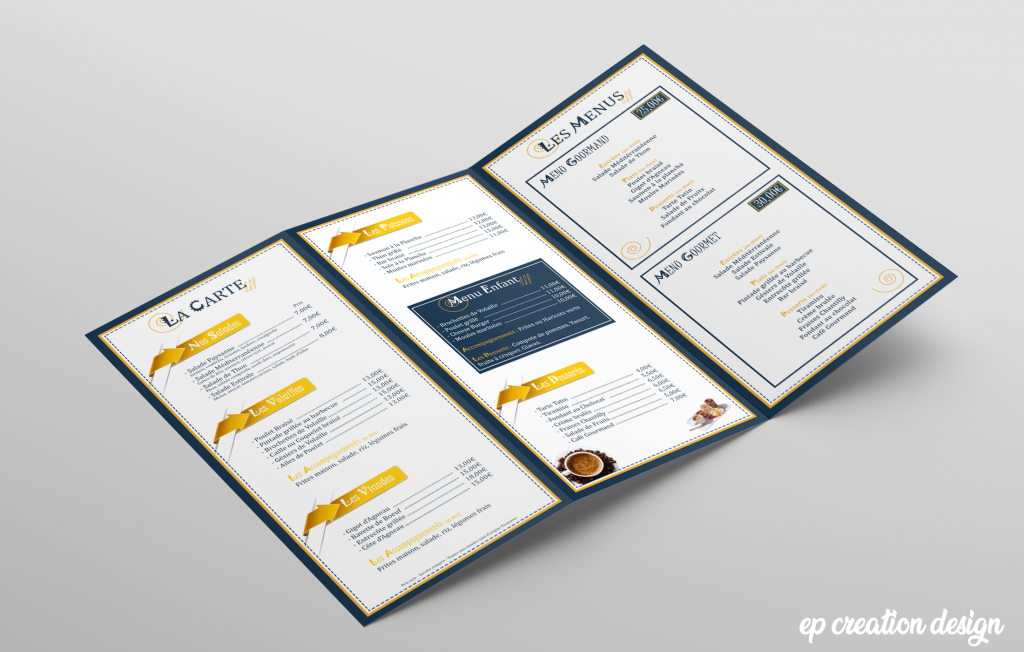 Carte de restaurant Aux délices du Gout - Interieur