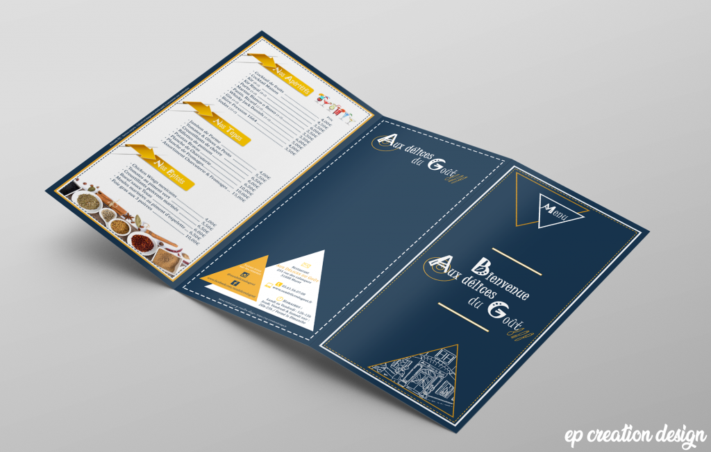 Carte de restaurant Aux délices du Gout - Exterieur