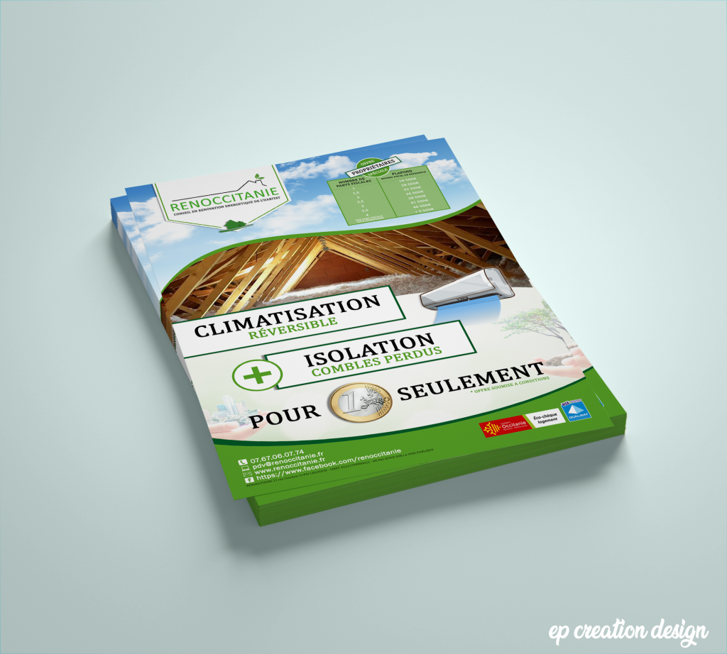 Offre Clim reversible sur le recto du flyers renoccitanie