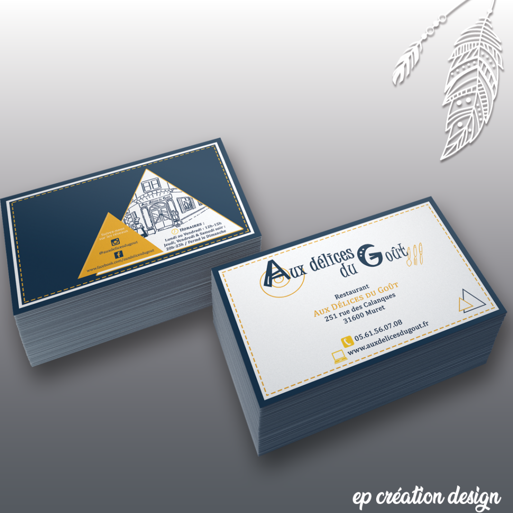 Cartes de visite du restaurant Aux délices du Gout