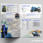 Livret créé pour un futur motard qui cherche de nouveaux sponsors - recto