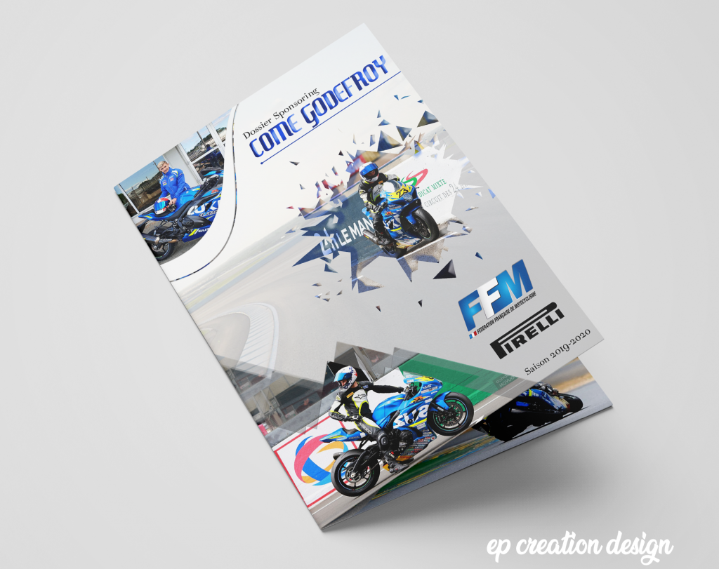 Livret sponsoring créé pour un futur motard qui cherche de nouveaux sponsors