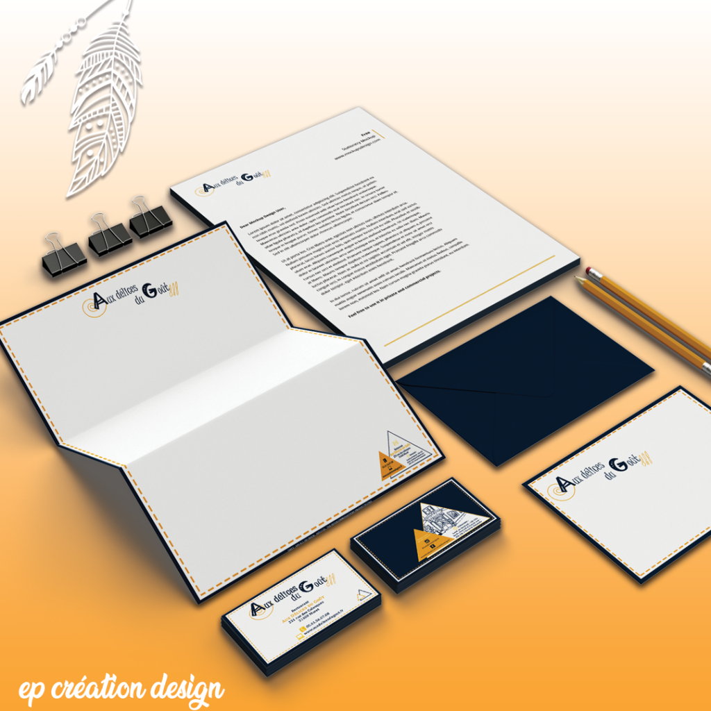 Identité visuelle du restaurant aux délices du goût