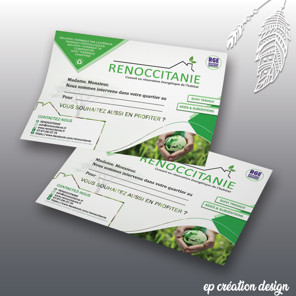 Flyers avis de passage pour l'entreprise Renoccitanie