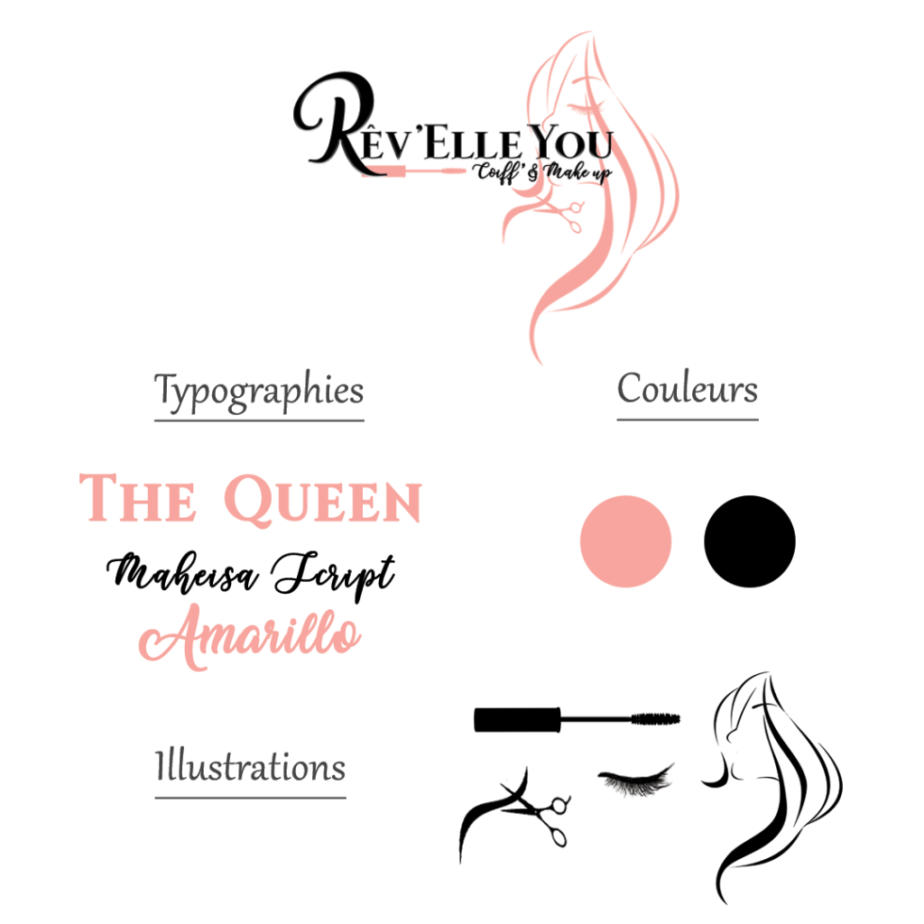 La charte graphique d'une coiffeuse à son compte