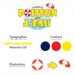 Charte graphique du logo comme un poisson dans l'eau