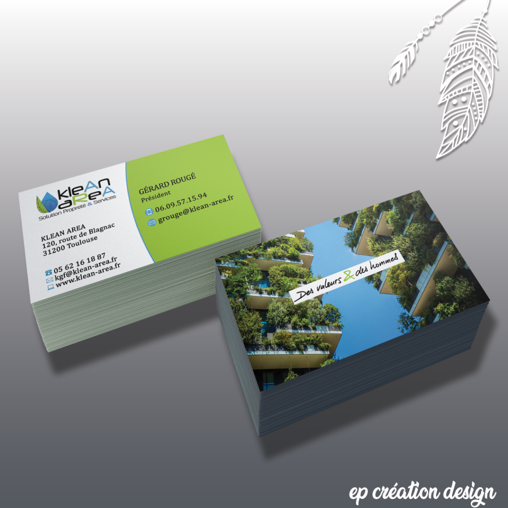 Cartes de visite pour une entreprise de propreté basée à Toulouse