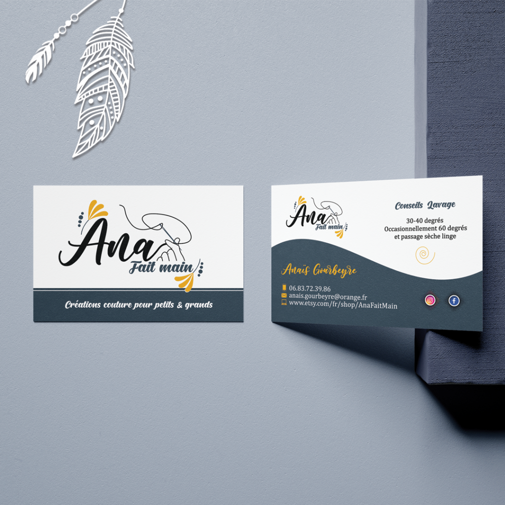 Cartes de visite pour une créatrice couture