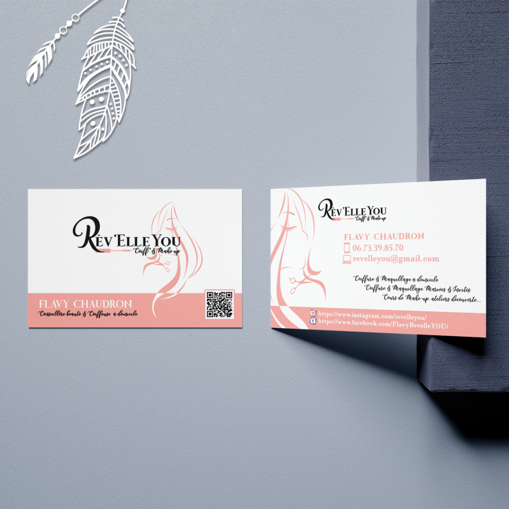 Cartes de visite pour une coiffeuse à domicile