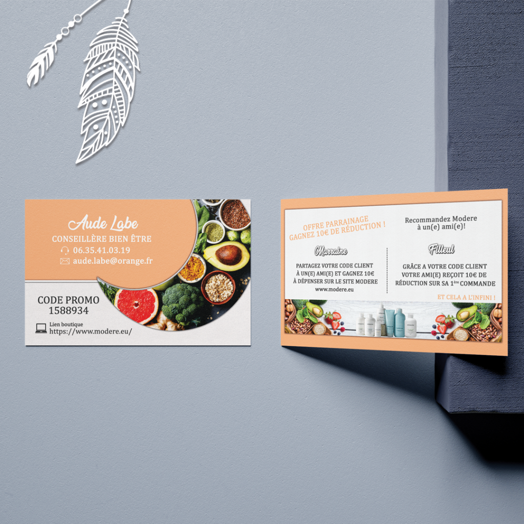 Cartes de visite pour une conseillère bien être nutrition