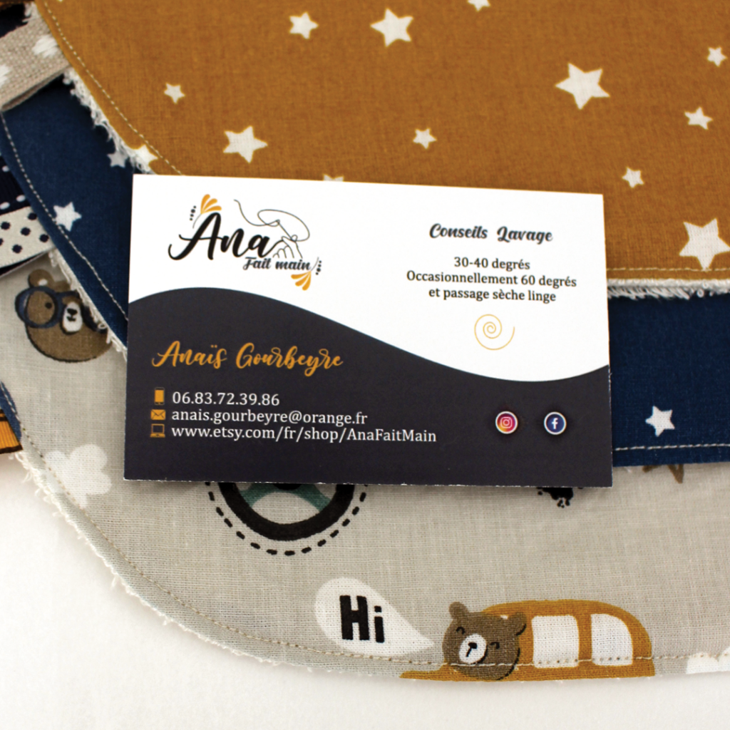 carte de visite pour une créatrice couture Ana Fait Main