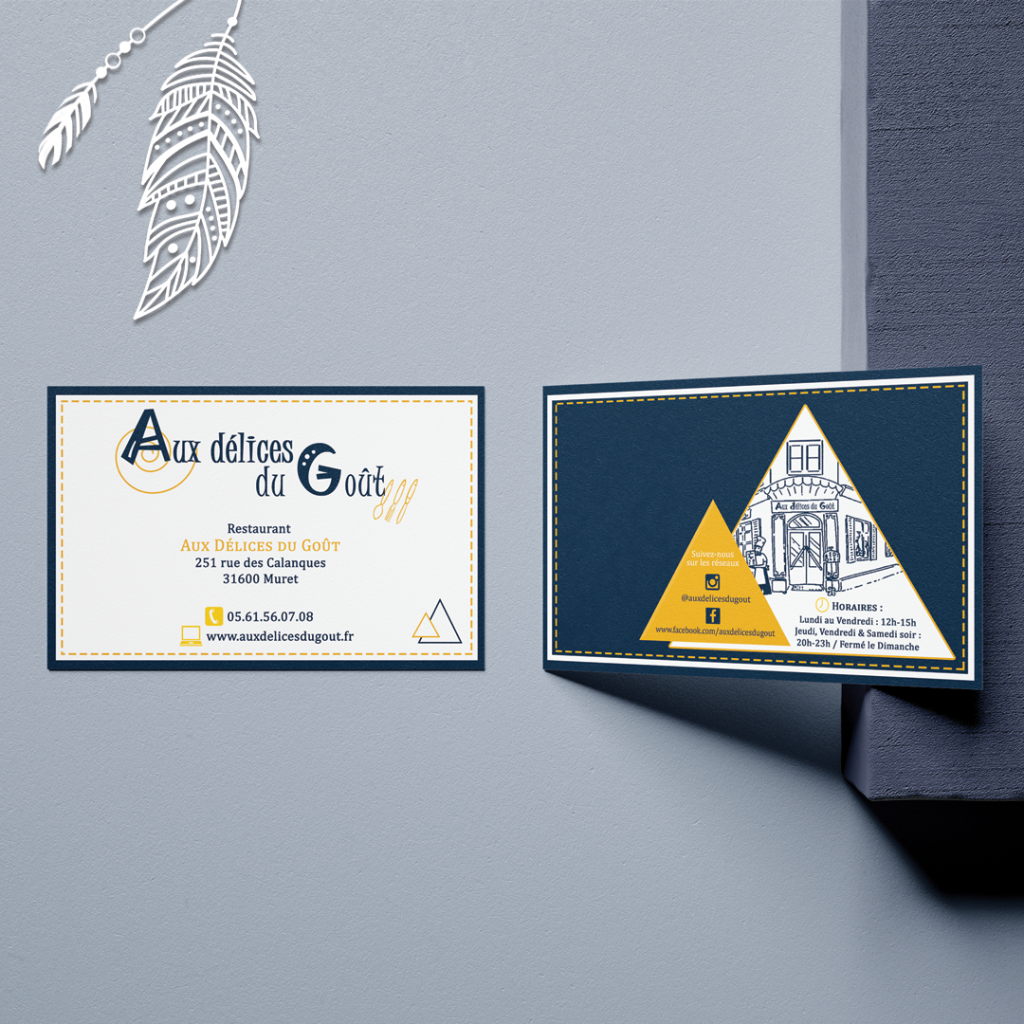Carte de visite réalisé pour un restaurant fictif