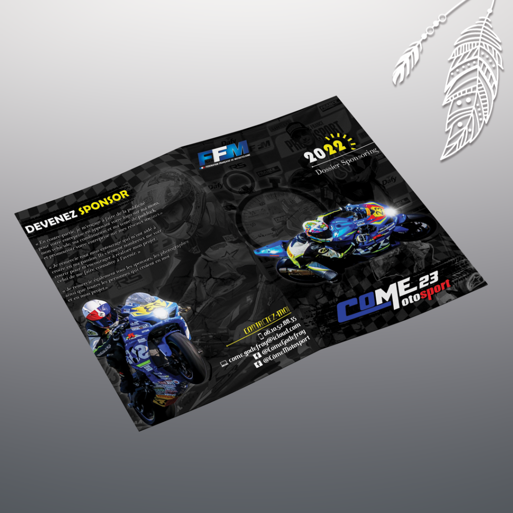 Livret sponsor pour courses moto