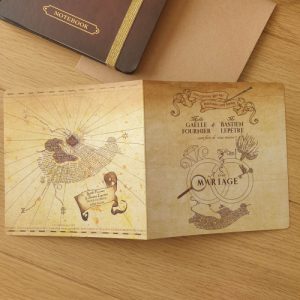 Invitation mariage harry potter personnalisable recto verso thème maraudeur