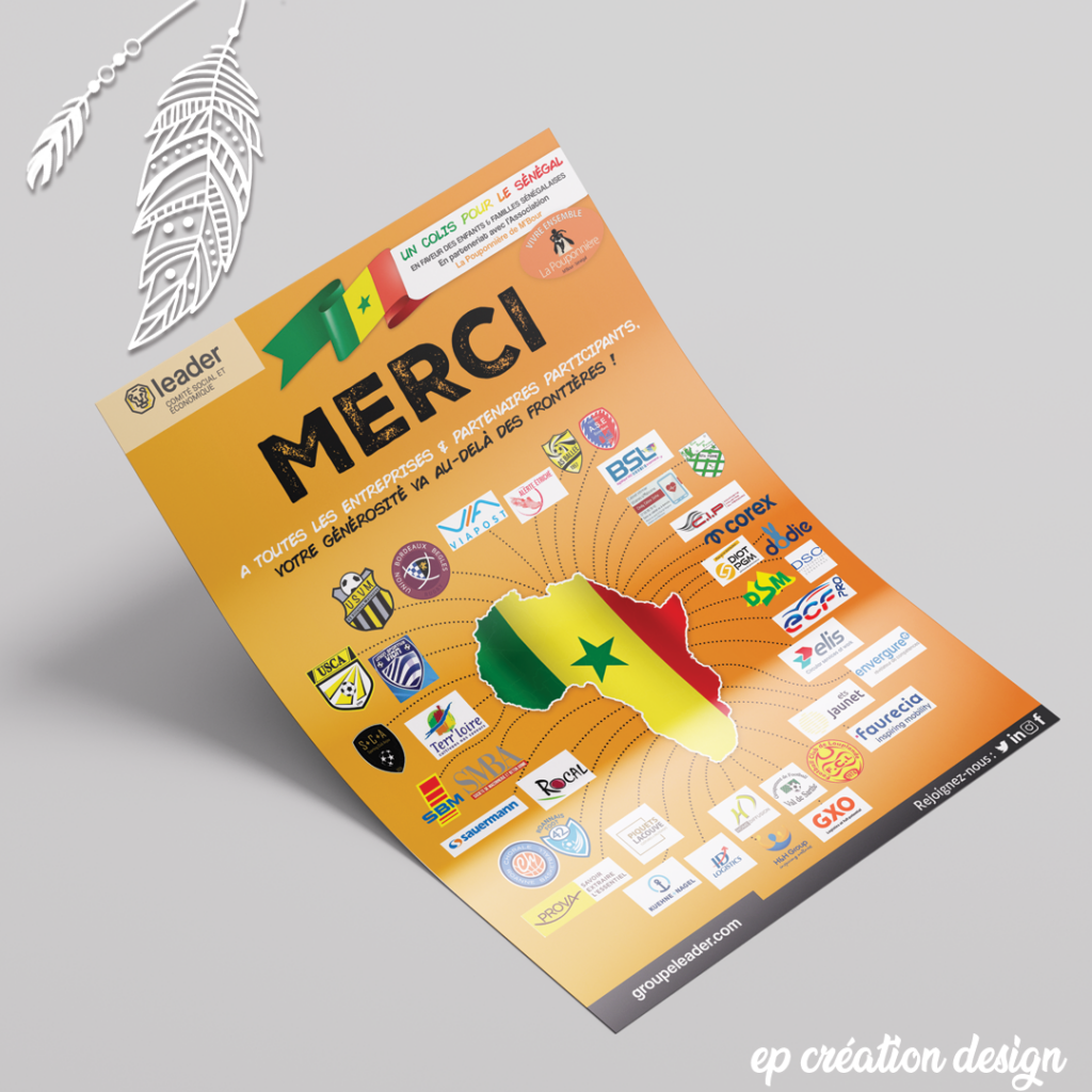 Une affiche de remerciement spéciale pour votre contribution précieuse à notre mission humanitaire. Votre soutien fait toute la différence