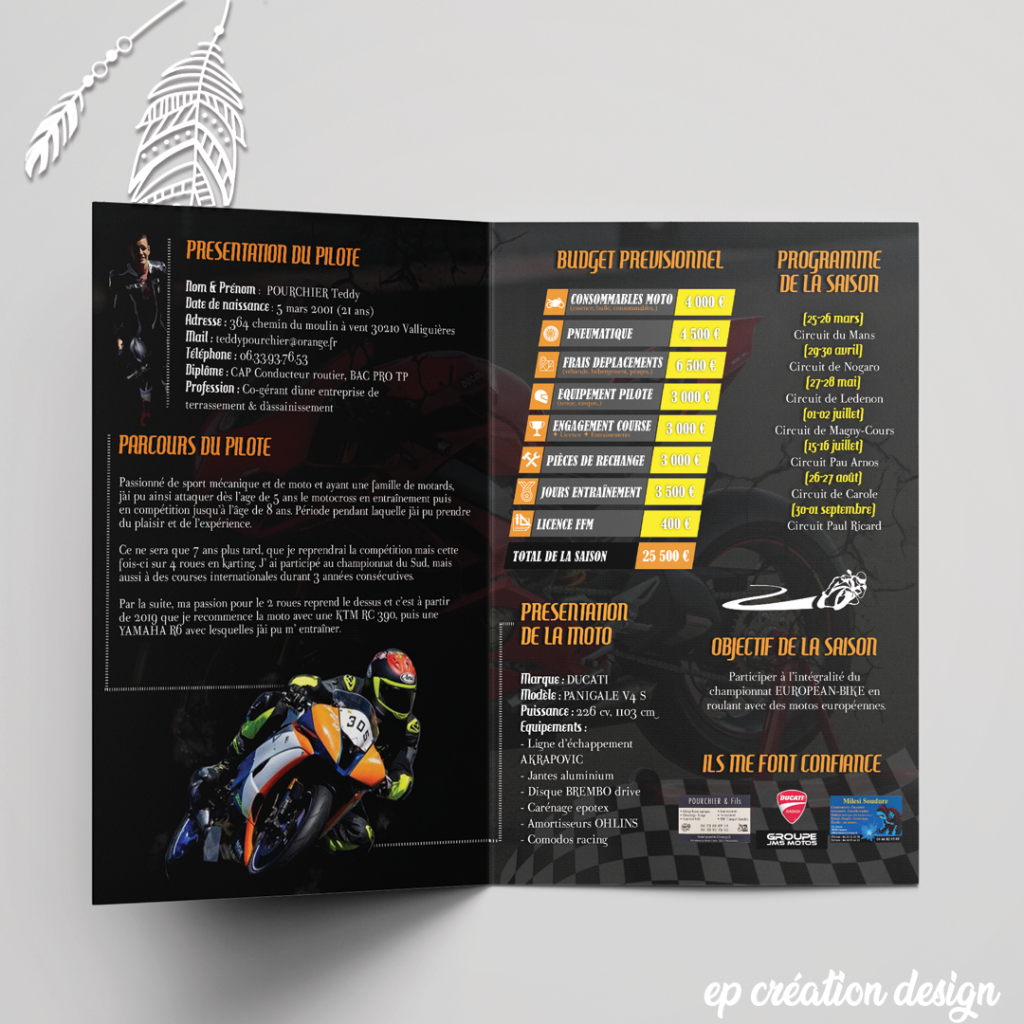 Créez un press book moto percutant. Mettez en avant vos exploits et votre passion pour la moto. Distinguez-vous et captez l'attention.