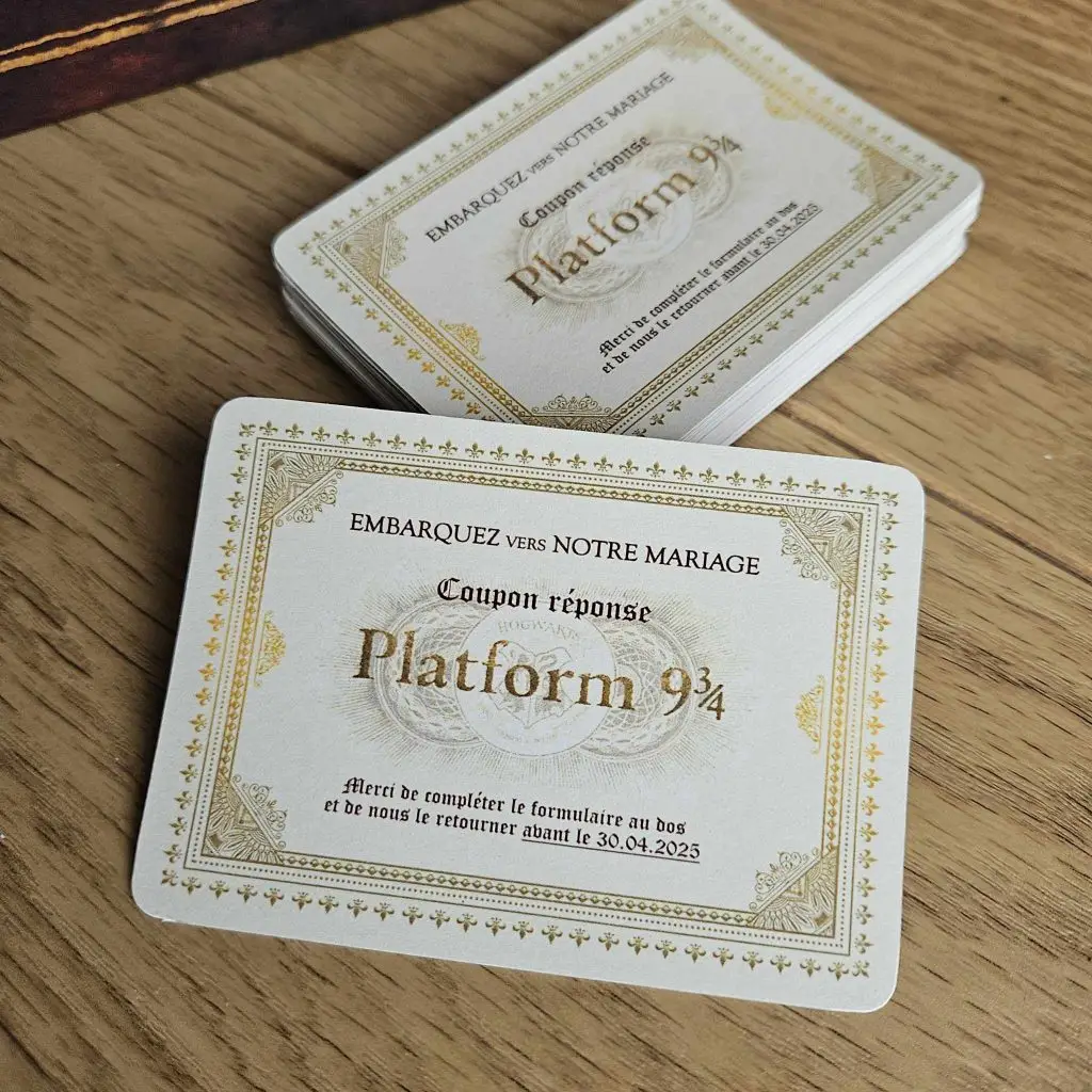 Platform 9 3/4 embarquez pour notre mariage avec ce joli coupon
