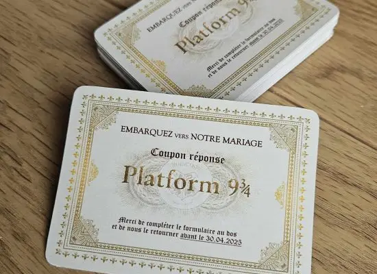 Platform 9 3/4 embarquez pour notre mariage avec ce joli coupon