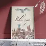 Belle affiche encadrée Hedwige, la chouette blanche Harry Potter