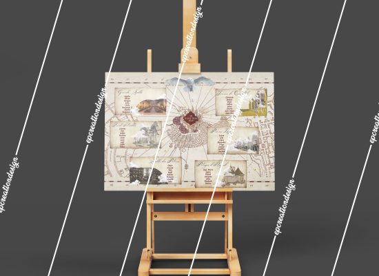 Voici un beau plan de table sur le thème Harry Potter. Hedwige surplombe les tables de vos invités