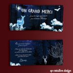 Carte de remerciement pour un mariage sur le thème d'Harry Potter avec le patronus de Severus Rogue