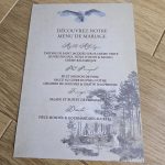 Menu de mariage forêt interdite Harry Potter