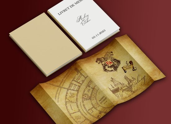 Personnaliser votre livret de messe de mariage avec cette couverture à ajouter sur le thème harry potter
